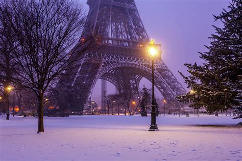 Eiffel Tower Snow By Serge Ramelli