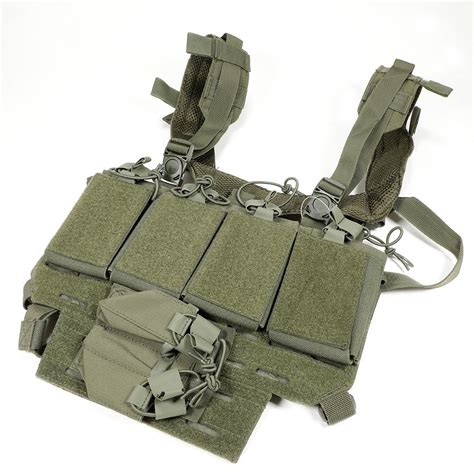 Mil Tec Lightweight Chest Rig Olive Drab Green Odg Rifle Mag Pouch