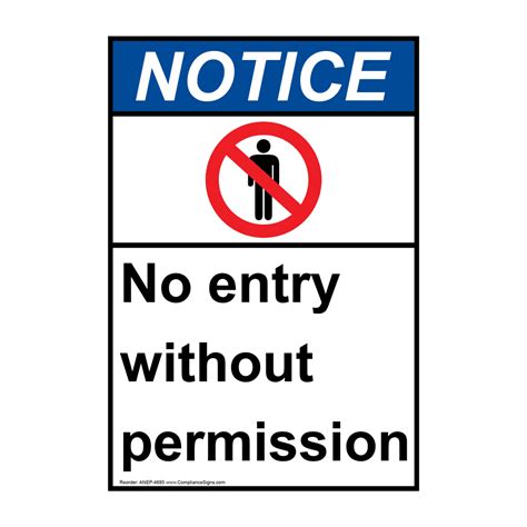 No Admission Without Permission Sign