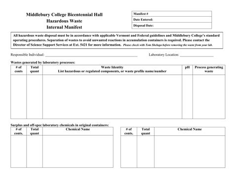 Hazardous Waste Manifest Form