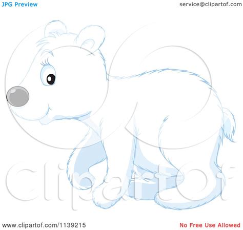 Cartoon Of A Cute Walking Polar Bear Cub Royalty Free