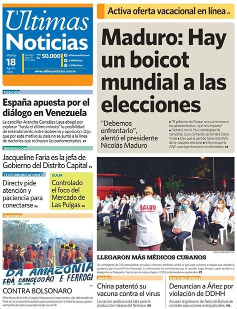 Periódico Últimas Noticias Venezuela Periódicos De Venezuela Toda La Prensa De Hoy Kiosko