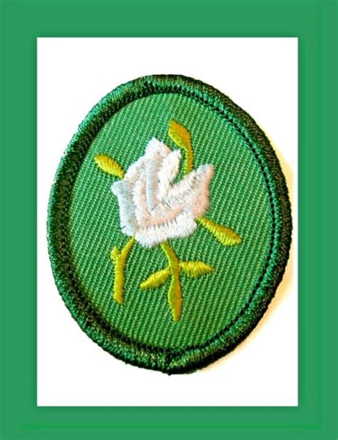 white rose girl scout troop crest retired 1989 new badge volume discount ebay