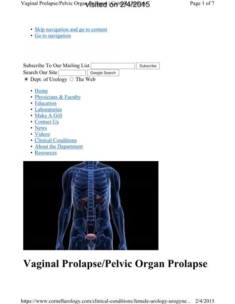 Vaginal Prolapse Pelvic Organ Prolapse Docslib