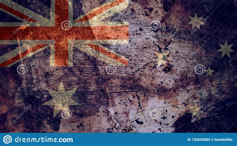 very grungy australian flag australia grunge background texture stock illustration