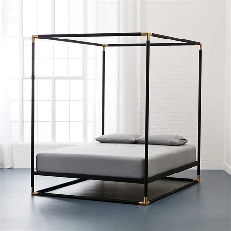Frame Black Iron Queen Canopy Bed Reviews Cb2 Canada