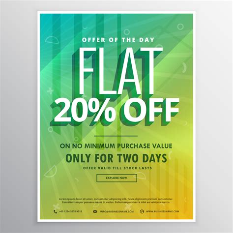 discount and sale brochure flyer poster template for advertising - Download Free Vector Art ...