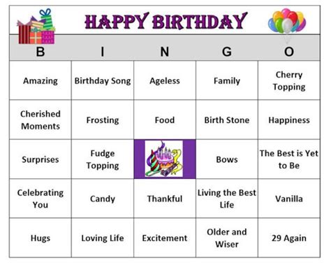 Happy Birthday Party Bingo Game For Adult Birthday Positive Etsy