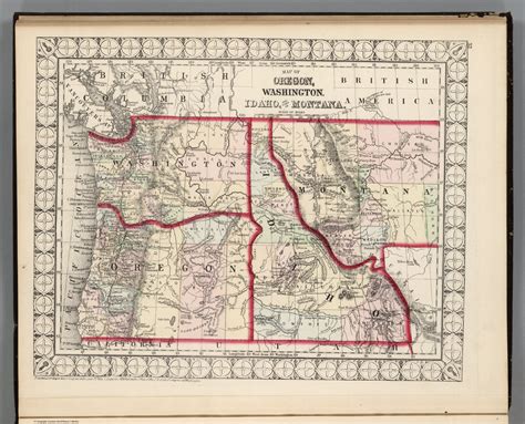 Map Of Oregon Washington Idaho And Montana David Rumsey Historical