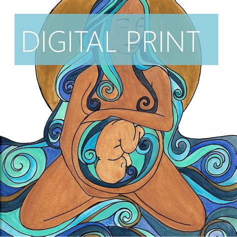 Digital Agua Printposter Pregnancy Art Midwife Doula T For New