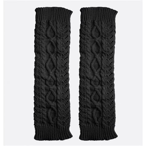 Avenue Cableknit Leg Warmers 16 Liked On Polyvore Featuring Intimates Hosiery Black Plus