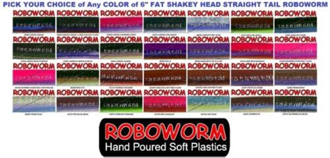 Roboworm Fat 6 Inch Straight Tail Shakey Head Worms Pick Any Of 28 Sf