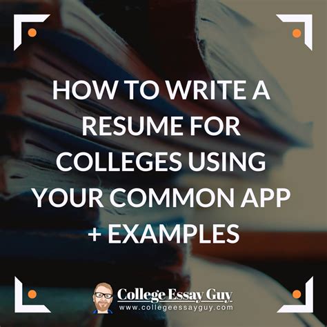 Writing about a talent isn't always just writing about how good you are at something. How to Write a Resume for Colleges Using Your Common App ...