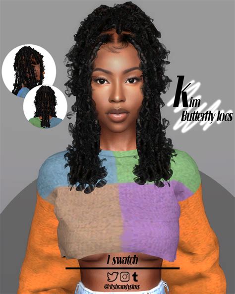Kim Butterfly Locs Sims 4 Afro Hair Sims Hair Sims 4 Black Hair