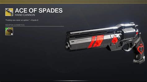 How To Get Ace Of Spades Quest Steps Guide Exotic Hand Cannon