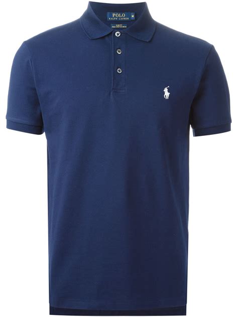 Polo Ralph Lauren Cotton Embroidered Logo Polo Shirt In Blue For Men Lyst