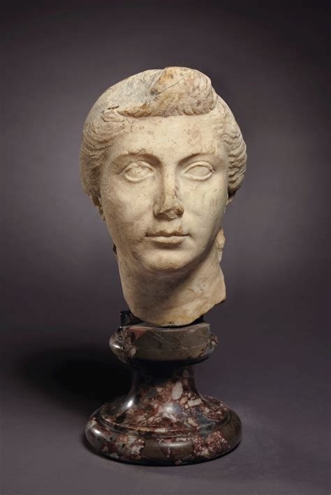 A Roman Marble Portrait Head Of Octavia Minor