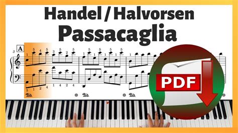 Passacaglia Handel Halvorsen Rearr By Pianistos Piano Sheet