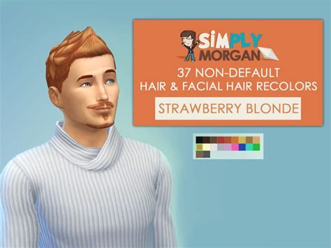 The Sims Resource Strawberry Blonde Hair Non Default Recolors Adult