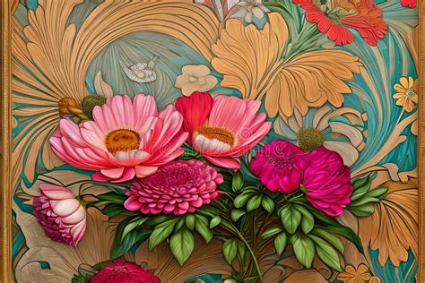 Mesmerizing Digital Artwork Of A Colorful Bouquet Intricate Digital