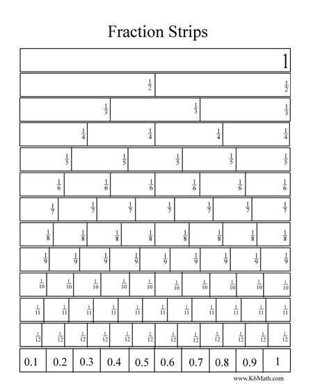 Free Printable Fraction Strips By Sara Bauer Giza Math Fractions