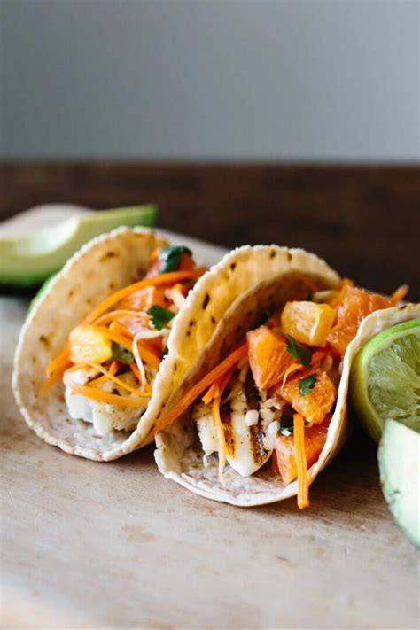 Grilled Fish Tacos With Citrus Carrot Slaw Downshiftology