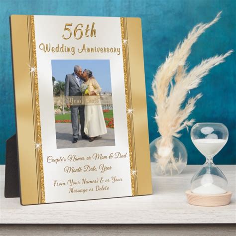 Photo Personalised 56th Wedding Anniversary T Plaque Uk