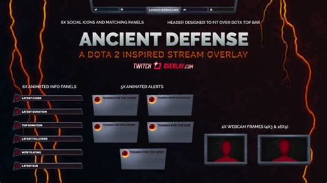 Strexm has over 200 beautiful stream overlays, all dynamically editable from anywhere, any device, without the need of any graphics editing our overlays. Added Ancient Defense Dota 2 Stream Overlay - Twitch Overlay