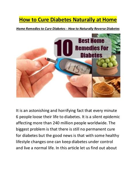 How To Cure Diabetes Naturally At Home