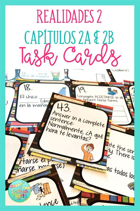48 Realidades 2 Capítulos 2a And 2b Task Cards Spanish Review Activity