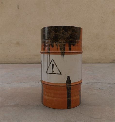 Abandoned Oil Drum Rusted PBR Game Ready Low Poly 3D Model Free VR AR