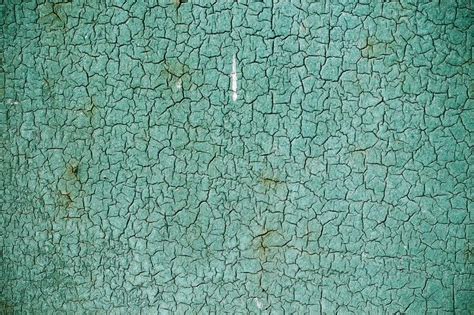 Cracked Green Paint On An Old Metallic Surface Rusted Green Painted