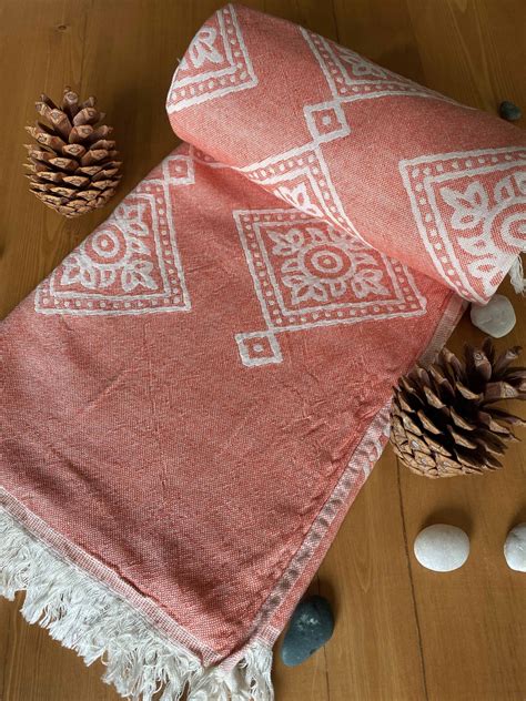 Sydney Turkish Towel Orange Organic Cotton Handmade Bath