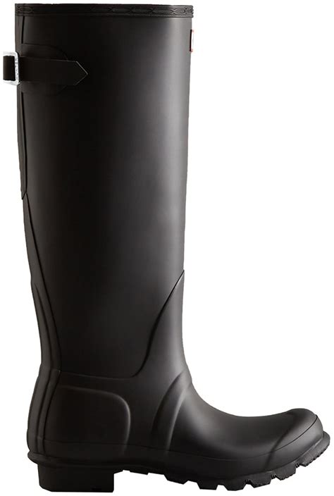 Hunter Wellies Womens Original Tall Back Adjustable Black Landau