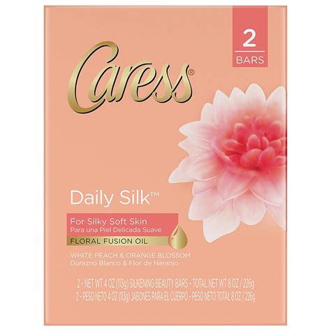 Buy Caress Daily Silk Soap White Peach And A Blend Of Silk Blossom 2 Bars