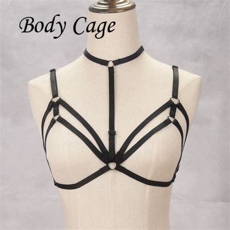 Body Cage Bras Rave Wear Sexy Gothic Harness Bondage Body Bra Suit