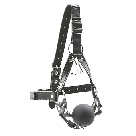 Fetish Mouth Gag 49mm Large Harness Silicone Ball With Nose Hook Bdsm Extreme Torture Device