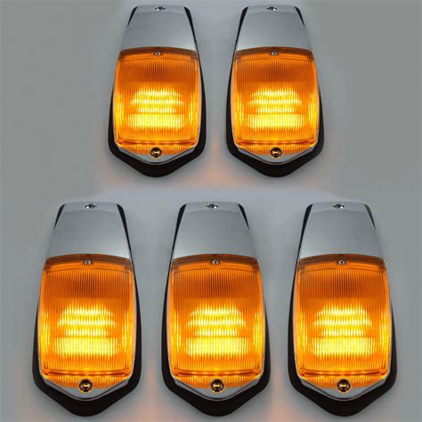 Set Of 5 Cab Marker Lights Chrome With 31 Ultra Bright Led Lamps