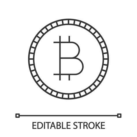 Icône Linéaire Bitcoin Crypto Monnaie Illustration De La Ligne Mince