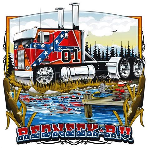 Redneck Rv Tshirt Illustration Lifted Ford Trucks Big Rig Trucks Dump