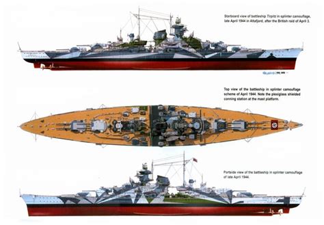 Diagram Of The Battleship Tirpitz With Images Bismarck