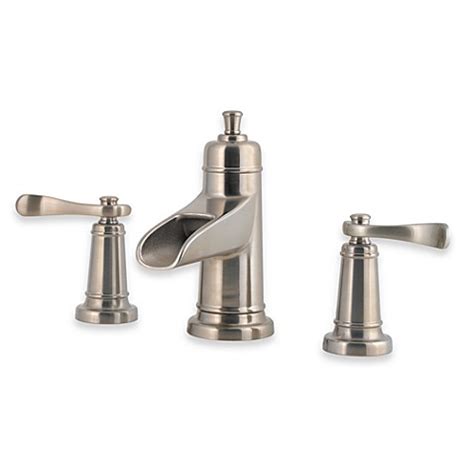 A bathroom faucet is more than just a functional piece of hardware—it can make a style statement, improve water savings, and complement the look of your sink. Price Pfister® Ashfield 8-Inch Widespread Trough Faucet in ...