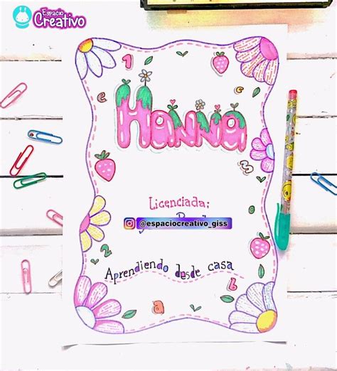 Portadas Creativas Bonitas Fáciles Para Cuadernos Escolares De Niñas