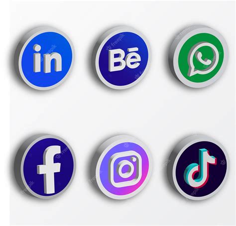 Premium Vector 3d Social Media Icons