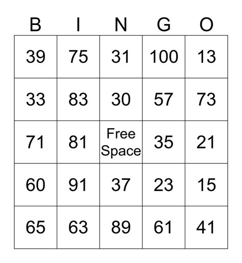 Printable Bingo Cards 1 100 Printable Bingo Cards