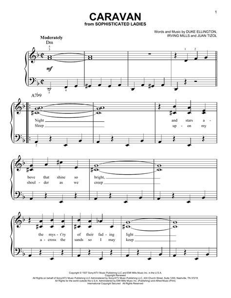 caravan sheet music by duke ellington easy piano 68624