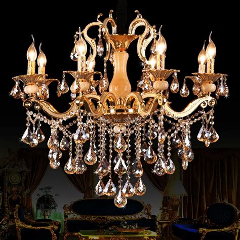 8 Lights European Luxury Fashion Crystal Chandelier Light Gold Color