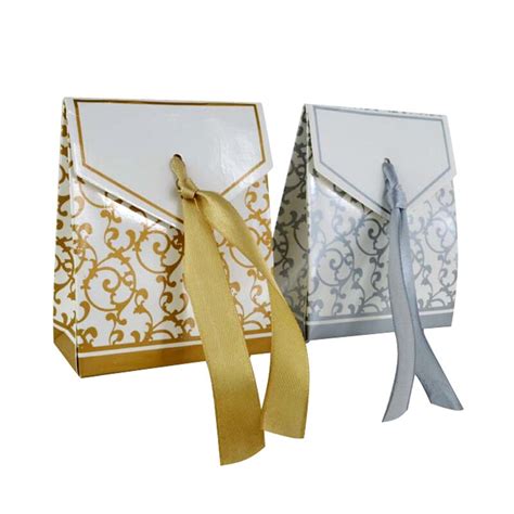 100pcs Luxury Gold Or Silver Wedding Favor Boxes Golden Age Candy Box