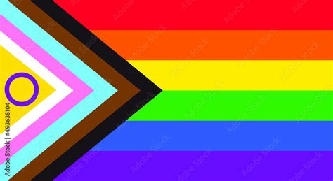 Vetor Do Stock Lgbtq Pride Flag Vector Intersex Inclusive Progress Pride Flag Lgbt Lgbtq Or