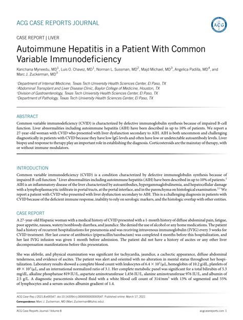 Pdf Autoimmune Hepatitis In A Patient With Common Variable